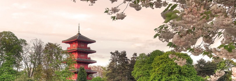 Japanse toren te Laken, deelcollectie van de Koninklijke Musea voor Kunst en Geschiedenis © Moyaertsd (i.k.v. Wiki Loves Public Space 2017)